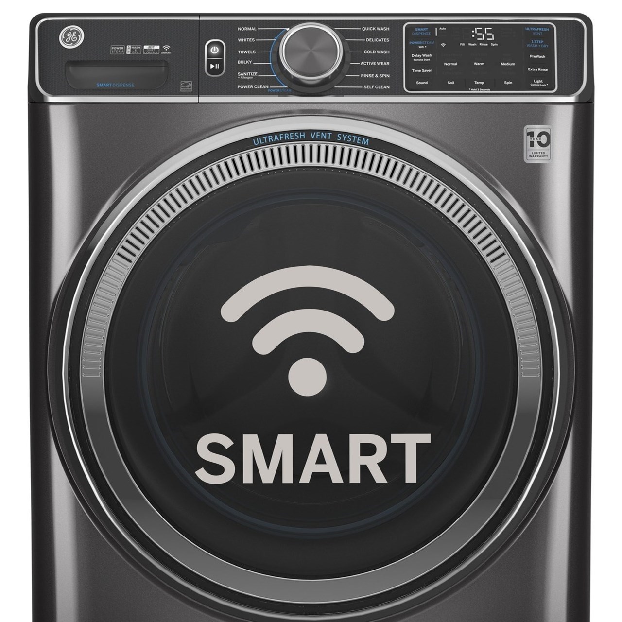 GE Appliances GFW850SSNWW GE® 5.0 cu. ft. Capacity Smart Front Load